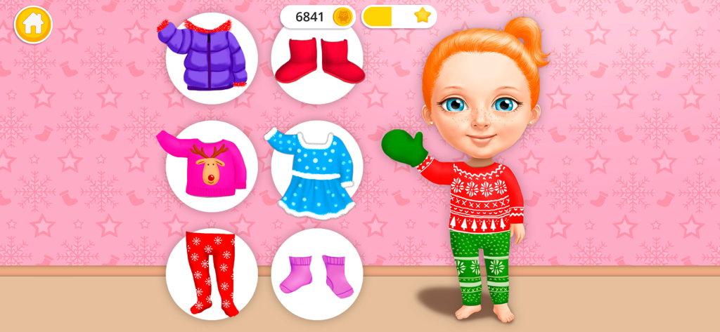 Sweet Olivia - Christmas 2 - Sweet Olivia character in a Christmas dress up activity with various festive winter outfits