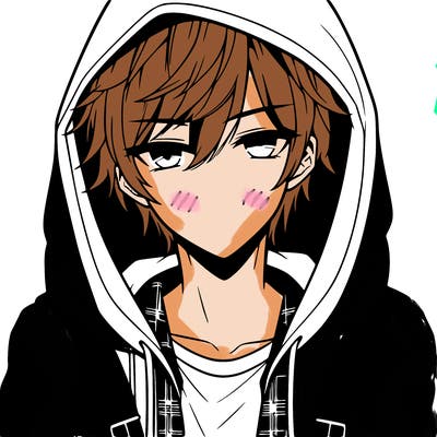 hot anime boy in hoodie