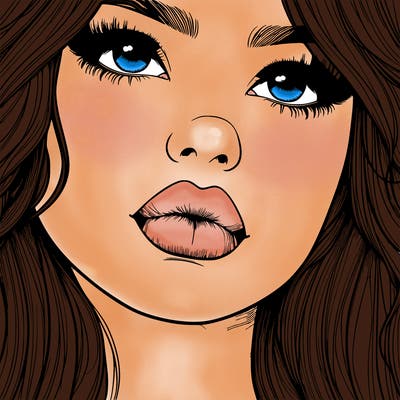really realistic girl with lips