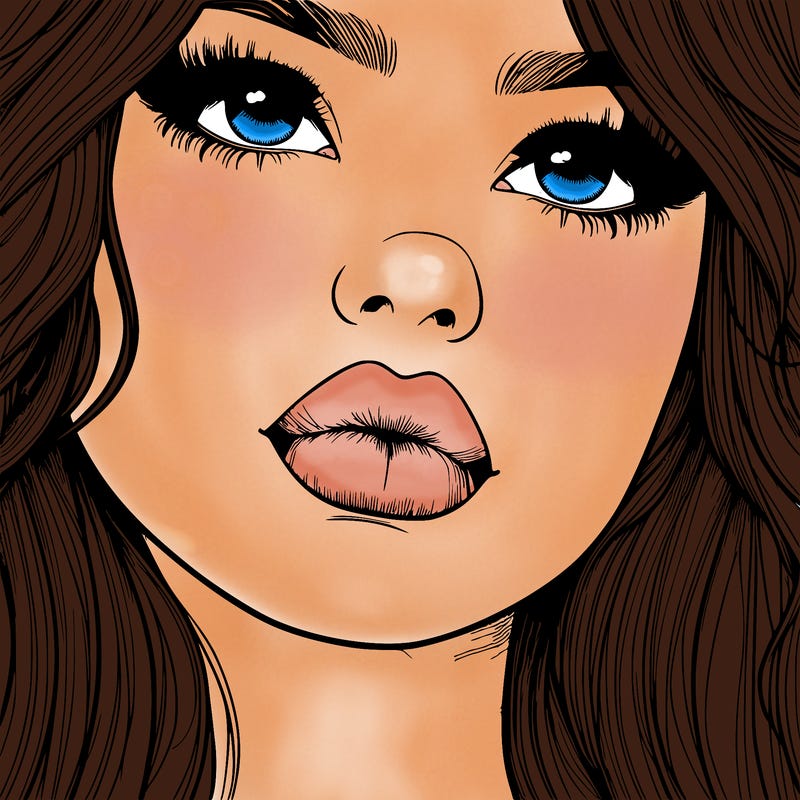 really realistic girl with lips