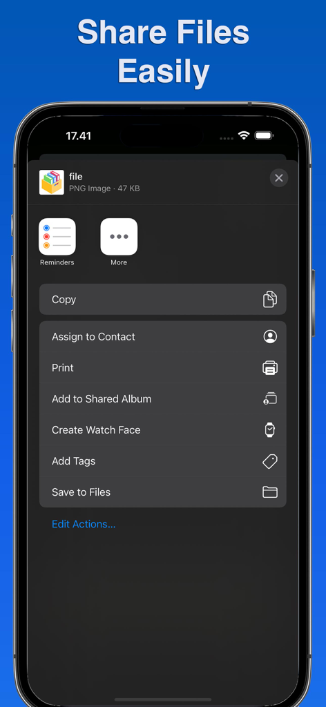 RAR Extractor・Unrar・Unarchiver - Captura de tela do iPhone mostrando a interface de compartilhamento de arquivos do aplicativo Extrator RAR.
