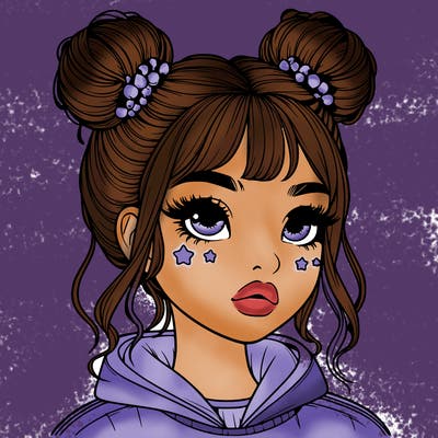 realistic girl with space buns