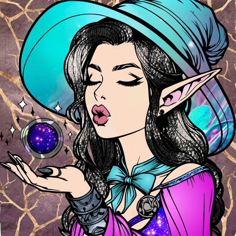 realistic elf casting a spell with lips
