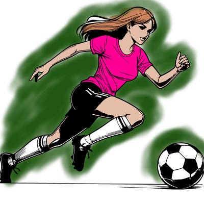realistic woman playing soccer