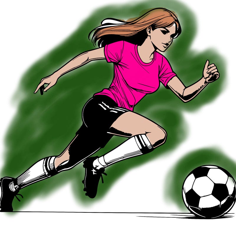 realistic woman playing soccer