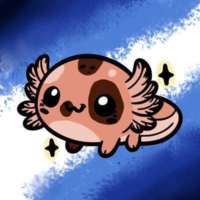 cute easy baby axolotl