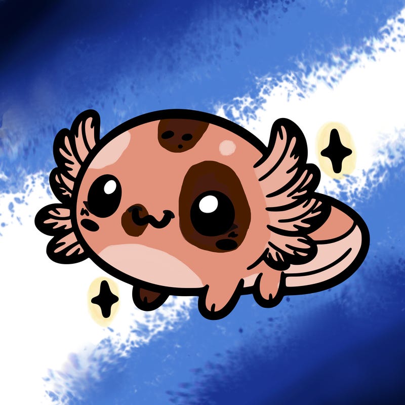 cute easy baby axolotl