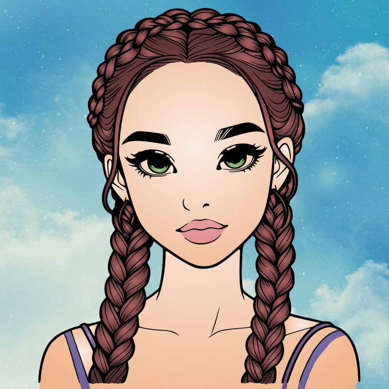 realistic girl with braids