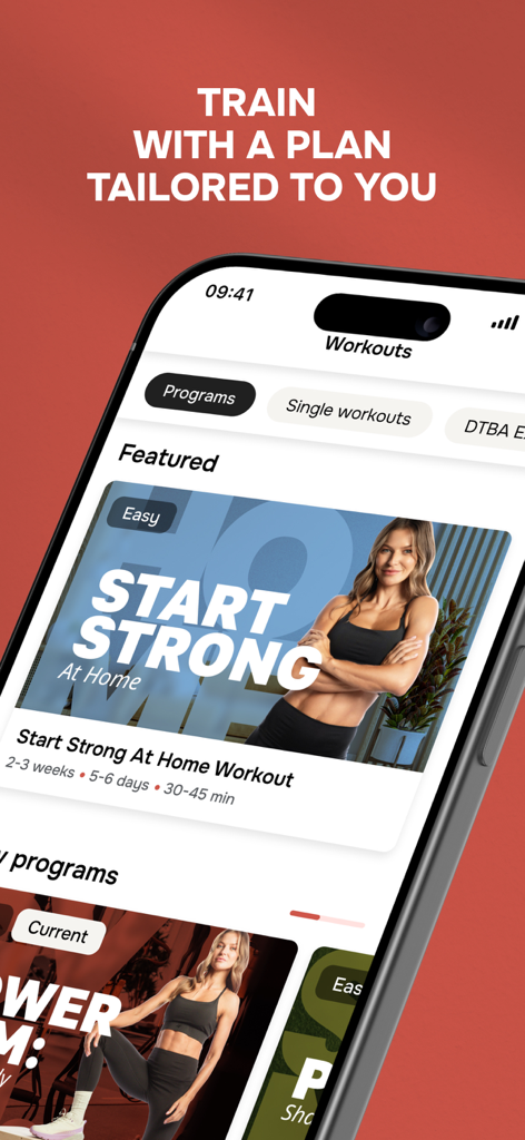 Diet & Training by Ann - パーソナライズされたワークアウトプログラムとトレーニングプランを表示するDiet & Training by Annのアプリ画面。