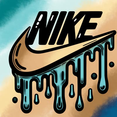dripping nike logo