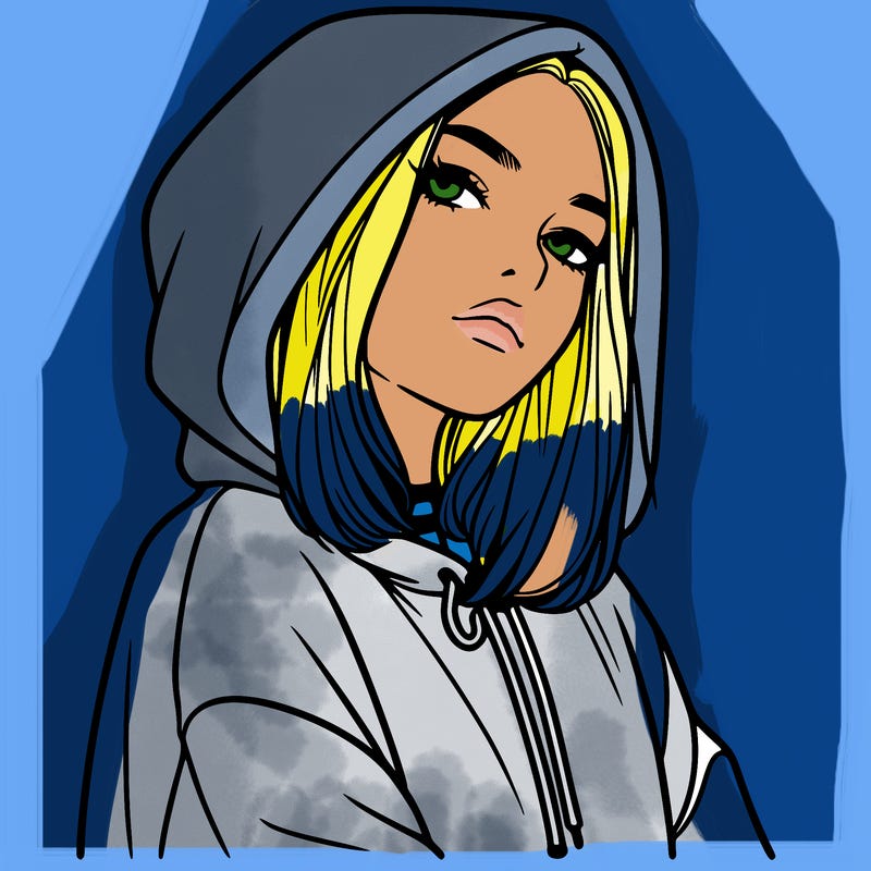 a realistic girl in a hoodie