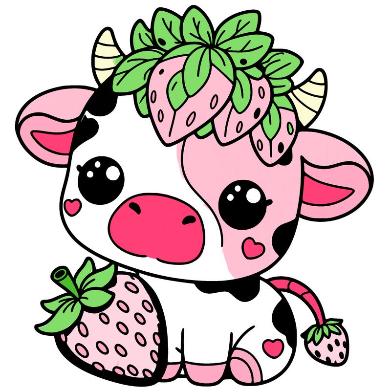 cute strawberry cow