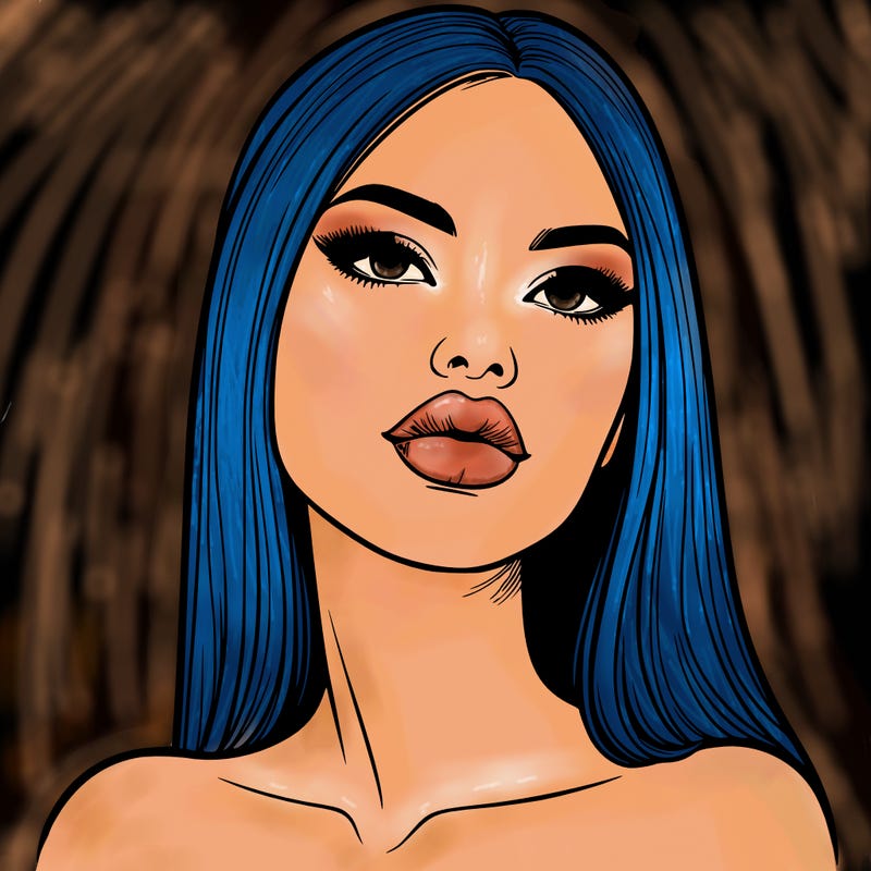 realistic woman with full lips