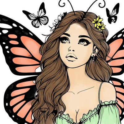 butterfly fairy realistic girl