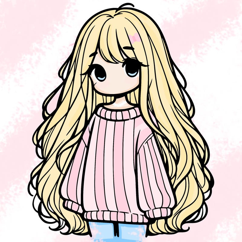girl with long hair wearing a oversized sweater