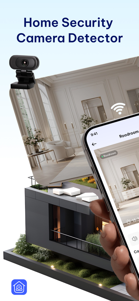 Security Camera Auto Connect - Interfaz de la app Detector de Cámaras de Seguridad para el Hogar con transmisión en vivo en iPhone