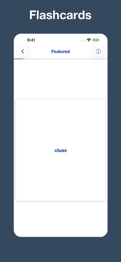 Gaelic etymology dictionary - Gaelic Etymology Dictionary app interface showing a flashcard for the word cluas