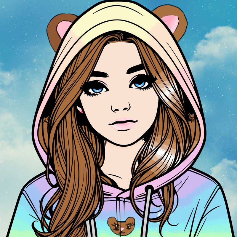realistic girl with a hoodie
