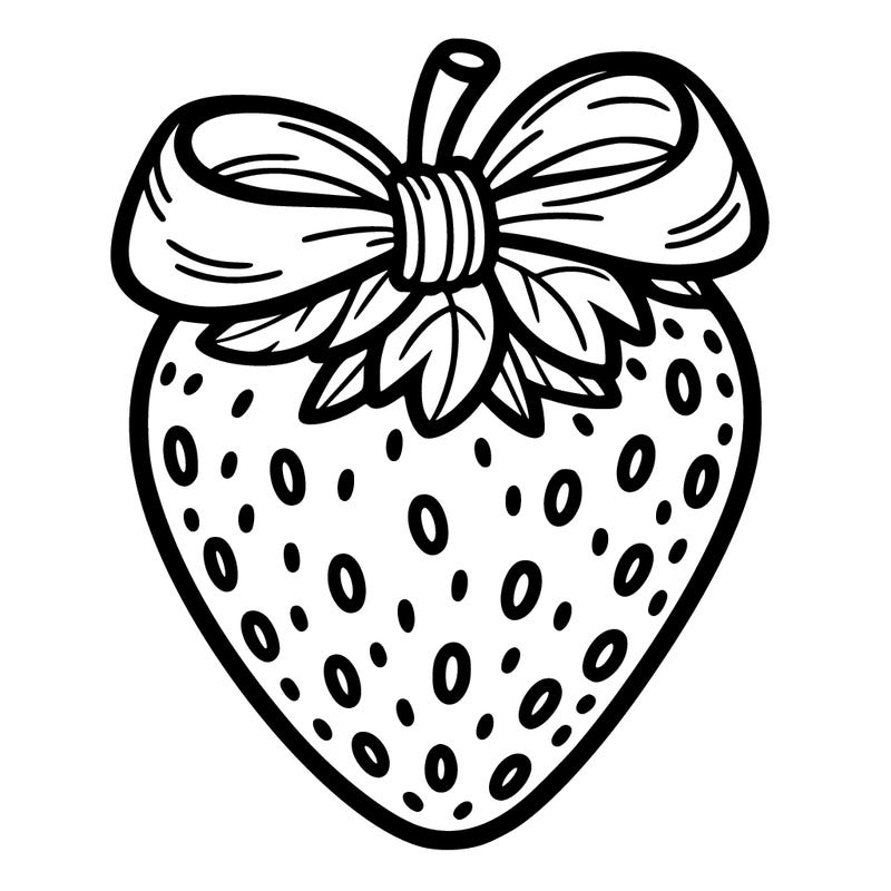 strawberry with a bow on it