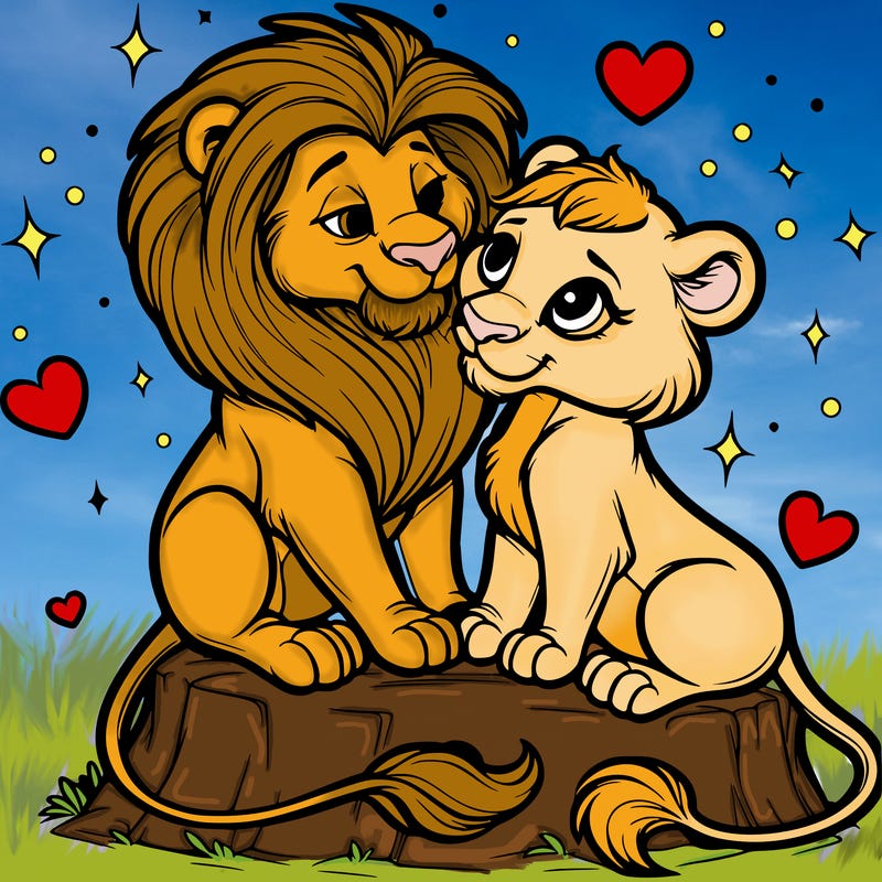 lion and lioness inlove
