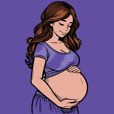 woman heavily pregnant realistic
