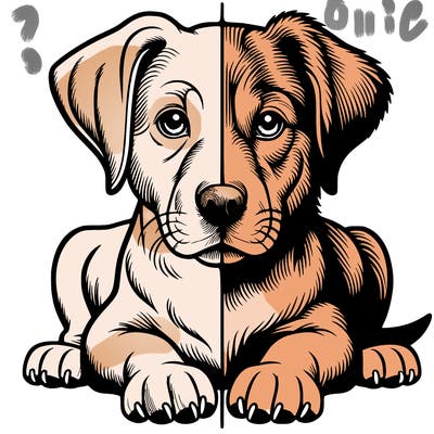 realistic dog split picture