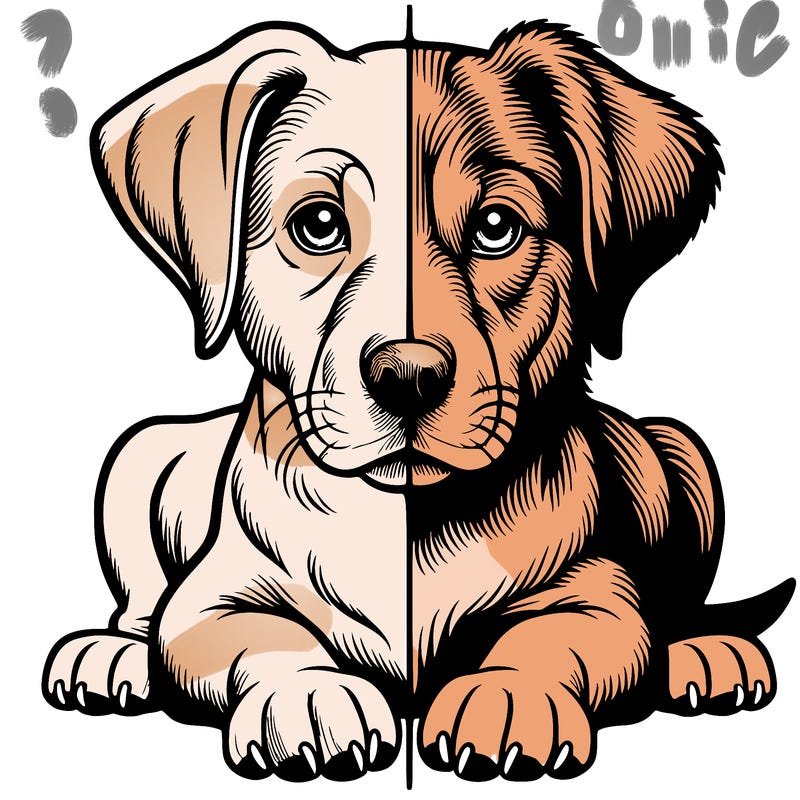 realistic dog split picture