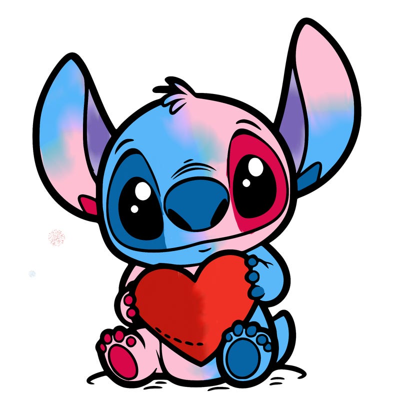 stich holding a heart