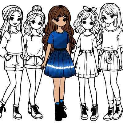 a group of five girls