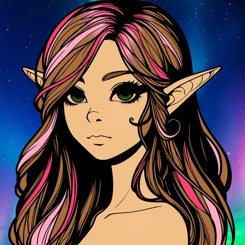 elf girl realistic dark fantasy