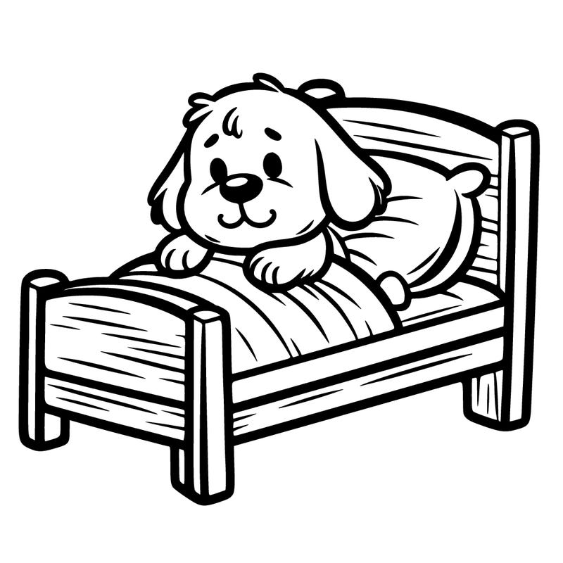 dog in bed