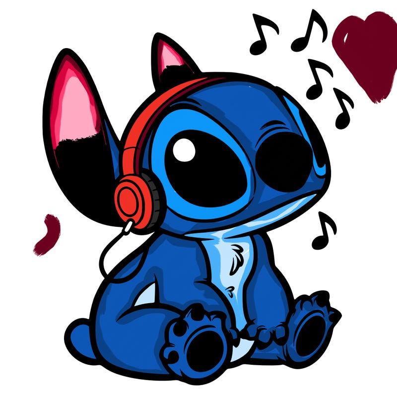 stitch listening to music