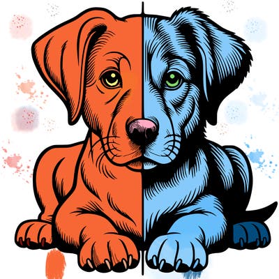 realistic dog split picture