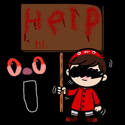 a person holding a sign that is blank