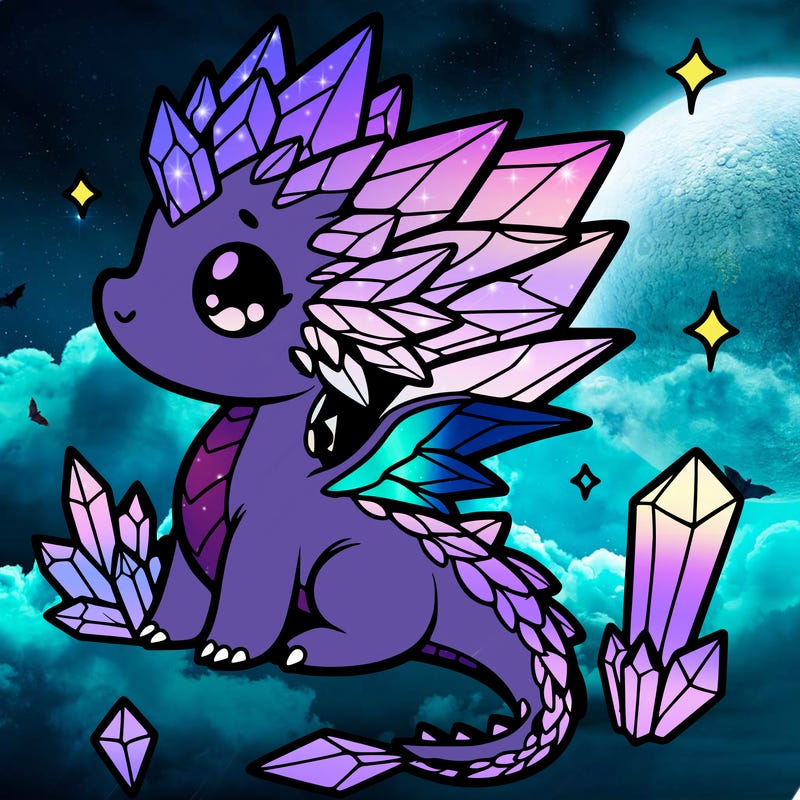 little cute crystal dragon