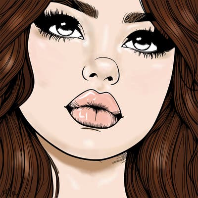 really realistic girl with lips