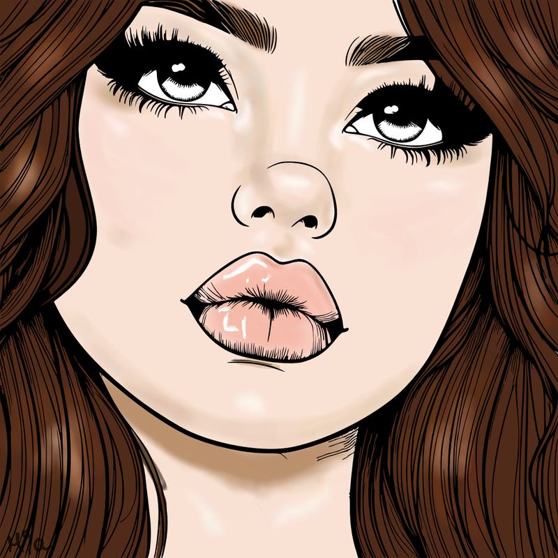 really realistic girl with lips