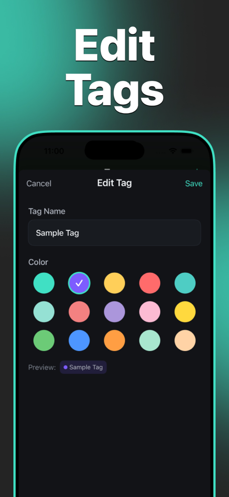 Record Scanner & Vinyl - CD - A mobile app interface to customize vinyl record tags with colors and names