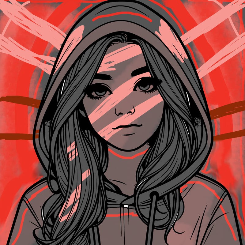 realistic girl with a hoodie