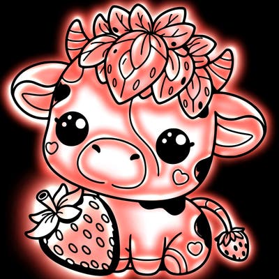cute strawberry cow