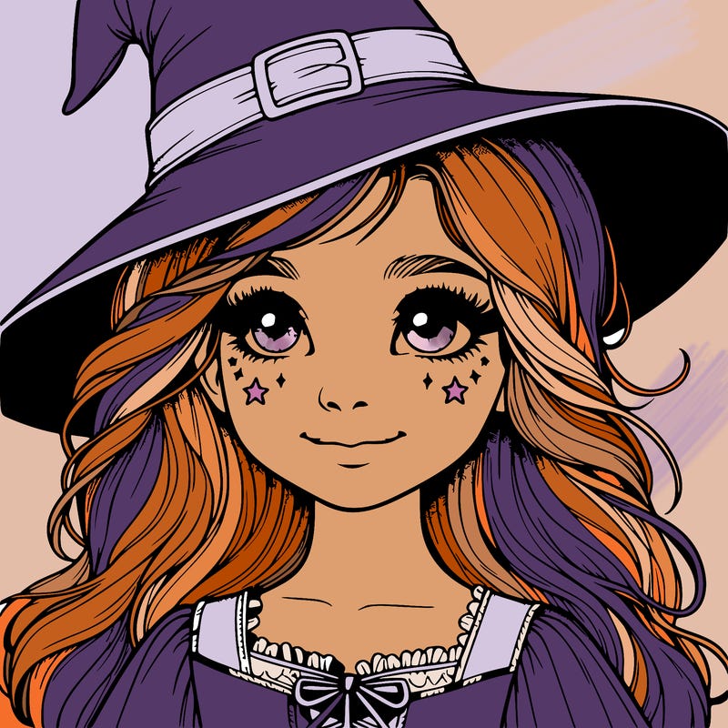 realistic girl dressed up as a witch