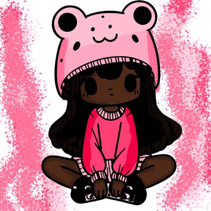 a girl wearing a frog hat and some frog socks