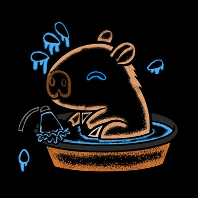 capybara taking a bath