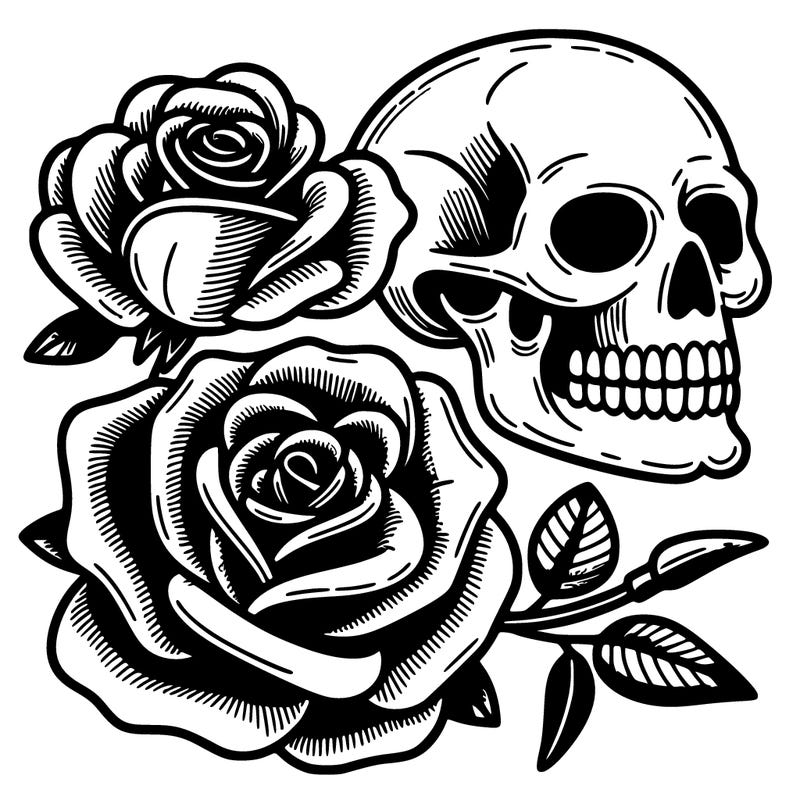 skulls and rose