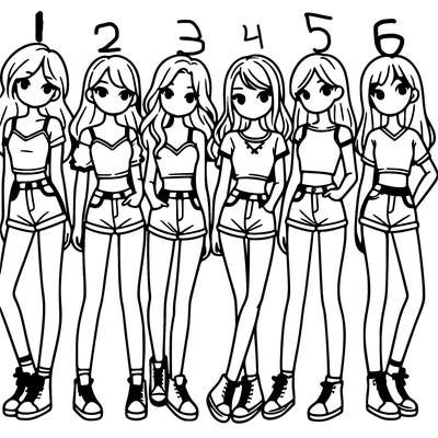 a group of girls wearing crop tops and shorts