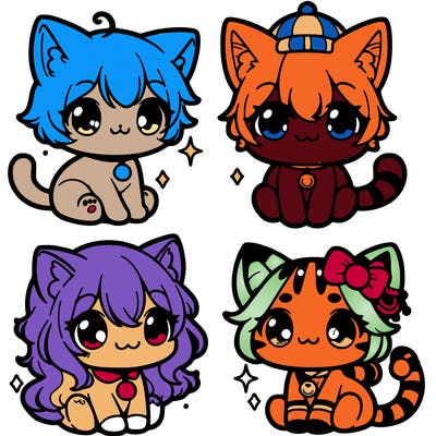 cute anime cats