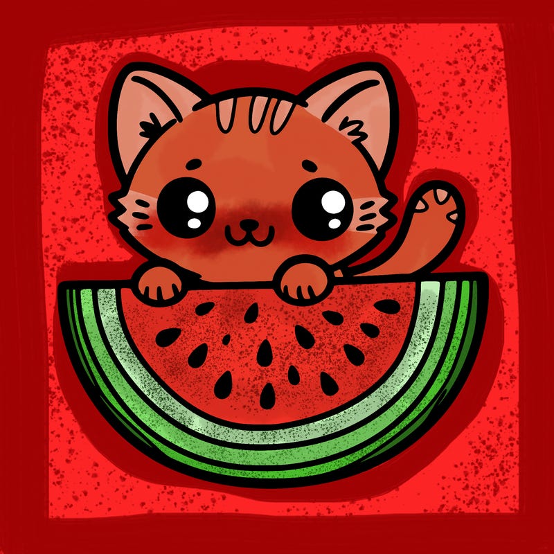 cute watermelon kitten