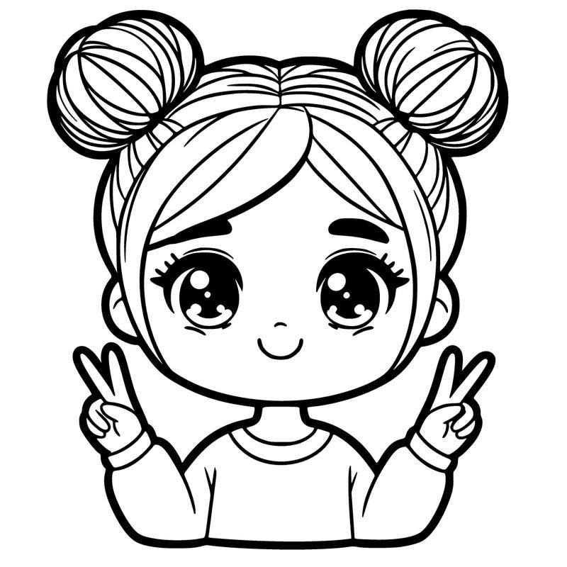 girl she has two buns