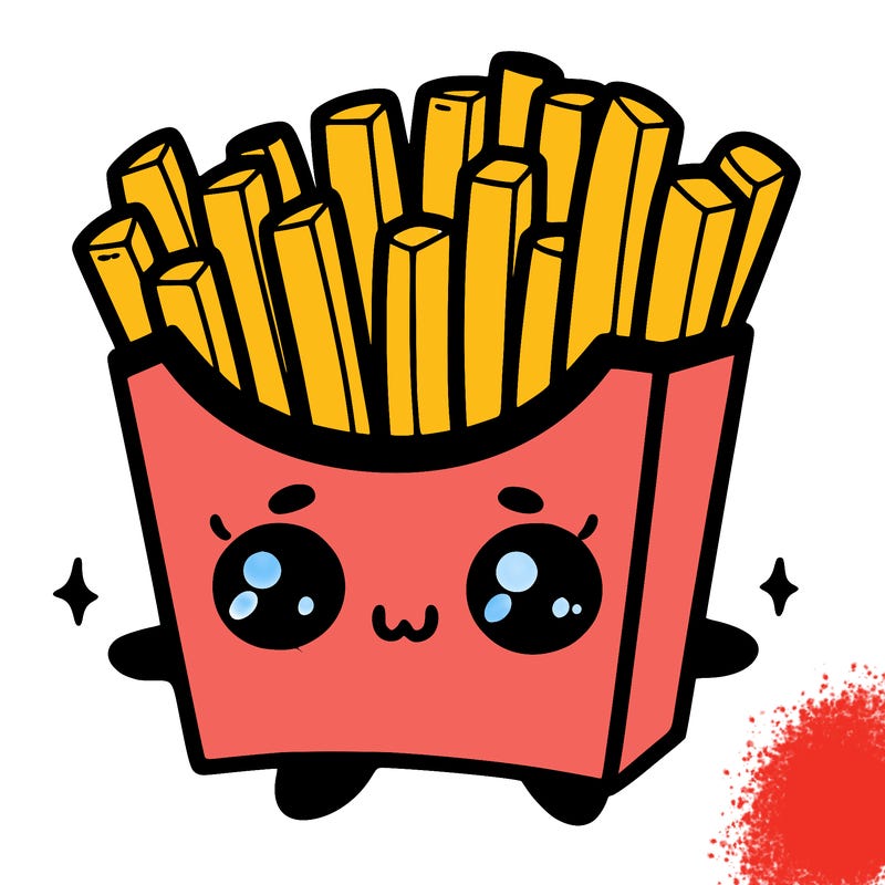 a cute. french fries