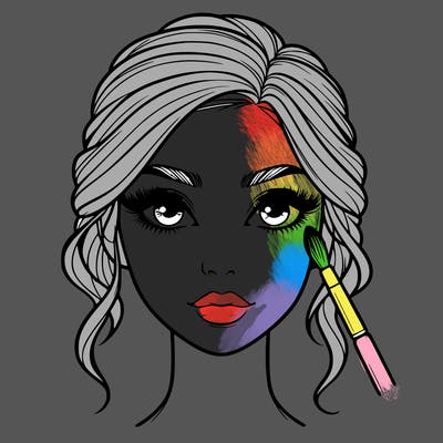 realistic person with makeup